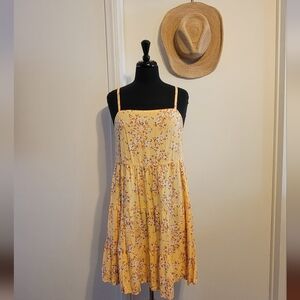 Old Navy Yellow Spaghetti Strap Floral Sundress